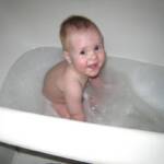 1st bath with mommy!!!!